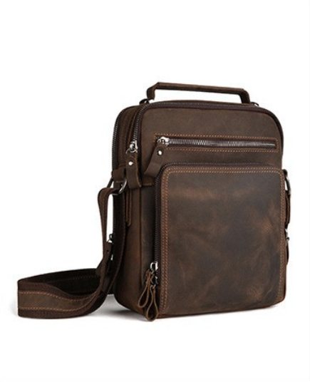 Men'S Accessories Backpack - Men's Vintage Wild Horse Leather Single-Shoulder