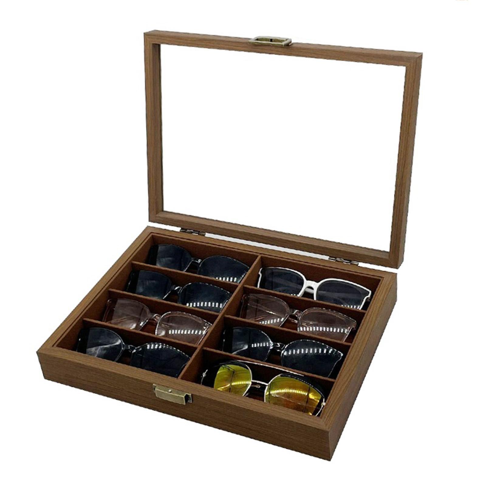 Men Accessories Drawer - Wooden Sunglasses Organizer Box Eyewear Storage