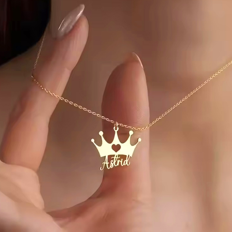 Custom Heart Crown Name Neckla - Men Accessories Neck Chain review and price