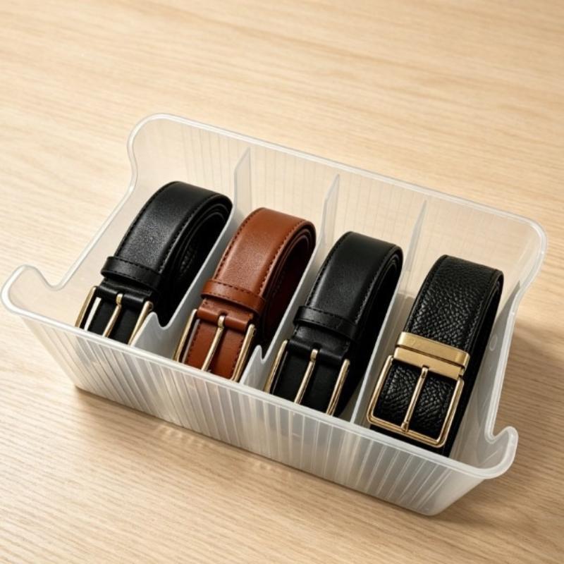 4 Grids Plastic Belt Storage O - Men Accessories Drawer review and price